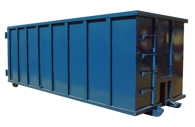40-yard blue dumpster on a white background